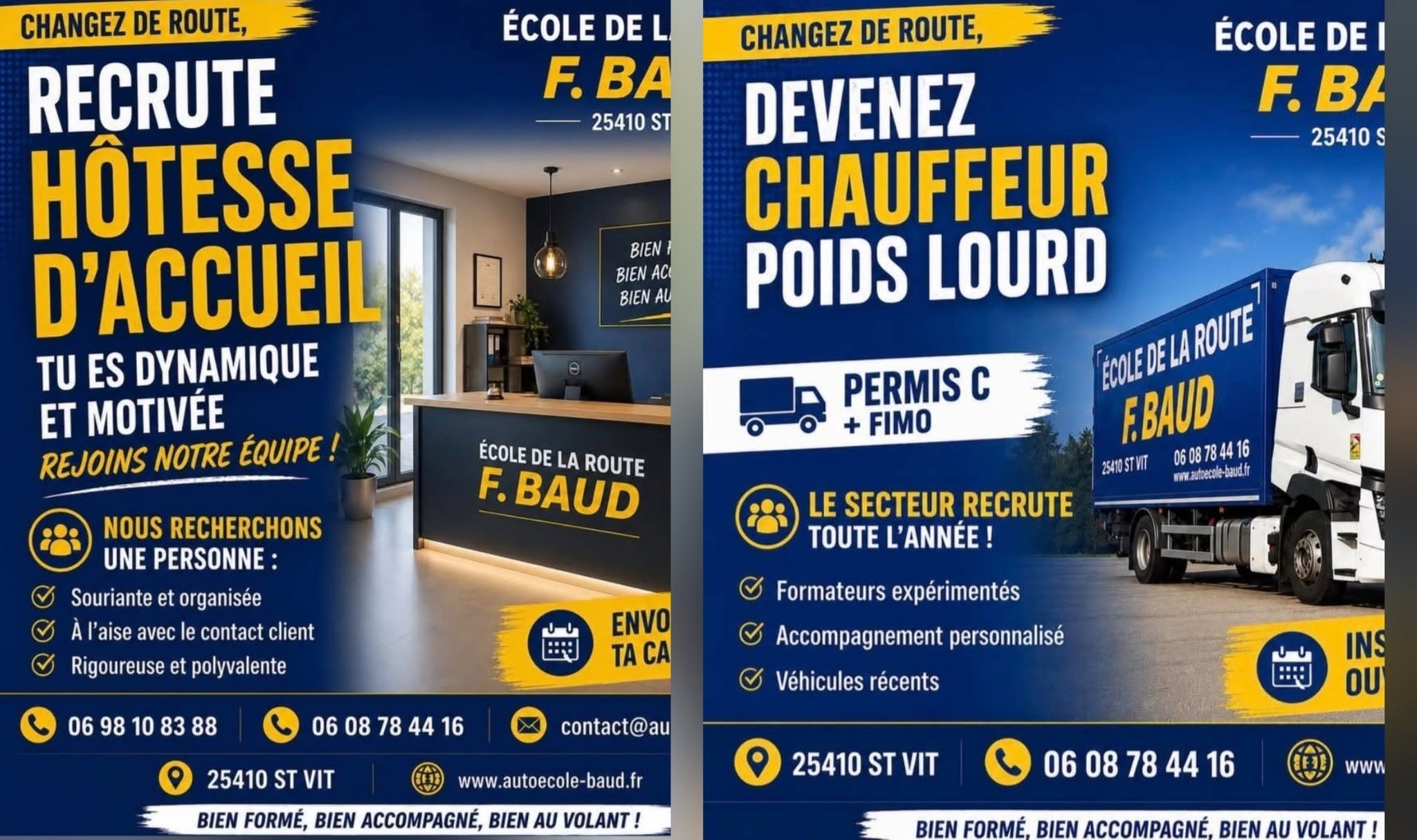 Recrutement hotesse et chauffeur poids lourds